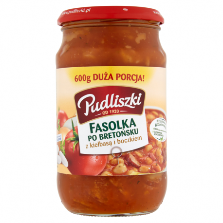 Fasolka po Bretońsku z Kiełbasą i Boczkiem Pudliszki 600G
